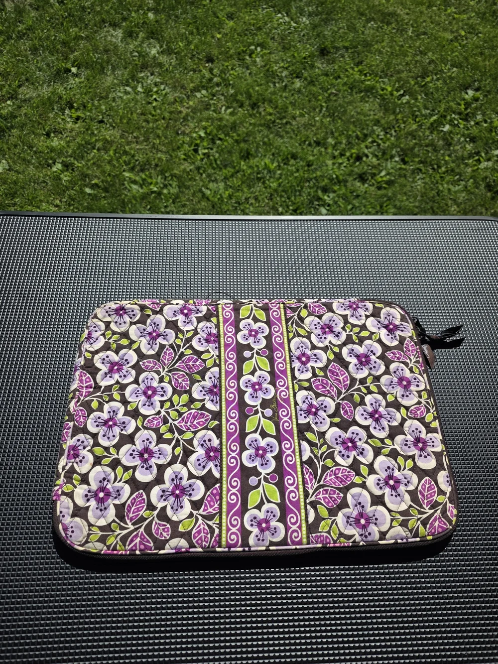 Vera Bradley Quilted Floral Tablet Sleeve in Purple & Green